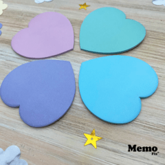 Notas Adhesivas MemoFix con forma de Corazon Pastel Pack x 4 blocks