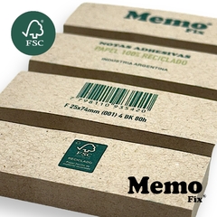 Notas Adhesivas MemoFix F Papel 100% Reciclado 25x74mm X 80 Hojas - comprar online