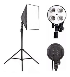 Softbox 60x60 Com Soquete Quádruplo + Tripé (s/ Lâmpadas) - comprar online