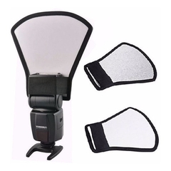 Rebatedor Universal para Flash Speedlite 2x1 Branco/Prata