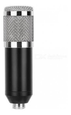 Kit Microfone Condensador Estúdio Profissional Podcast prata - loja online