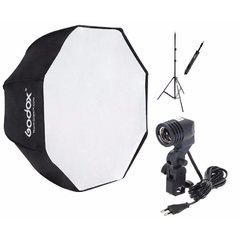 Kit Octabox Sombrinha Universal 80cm para lampada - Soquete Simples