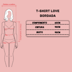 T-shirt love bordada - comprar online
