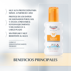 Eucerin Sensitive Protect SPF 50 Kids Sun Spray - 200 ml en internet