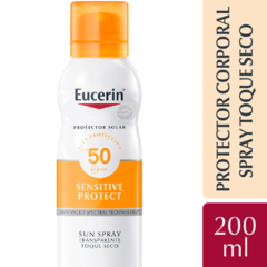 Eucerin Sensitive Protect SPF 50 Sun Spray Transparente Toque Seco - 200 ml
