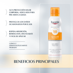 Eucerin Sensitive Protect SPF 50 Sun Spray Transparente Toque Seco - 200 ml en internet