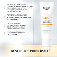 Eucerin Actinic Control SPF 100 Fluid Cream Facial - 80 ml - comprar online