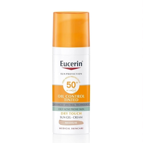 Eucerin Oil Control Tinted SPF 50 Toque Seco Tono Medio - 50 ml