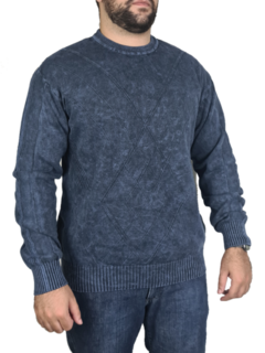 blusa de frio 100% algodão gola careca x azul marinho