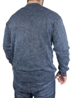 blusa de frio 100% algodão gola careca x azul marinho - comprar online
