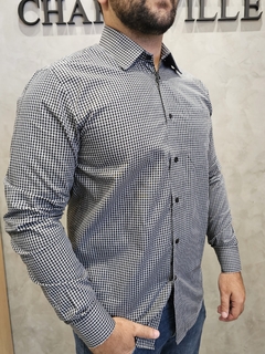 Camisa Micro Xadrez preta - comprar online