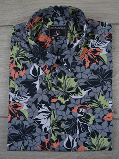 Camisa Manga Curta tropical preto