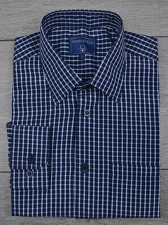 Camisa Xadrez Azul Marinho