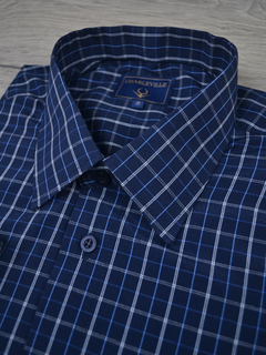 Camisa Sem Bolso Xadrez Azul Marinho - comprar online