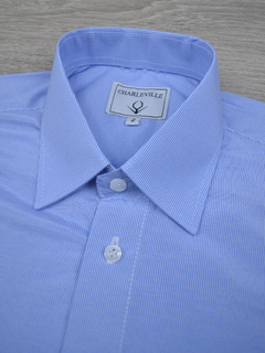 Camisa manga curta listrada azul - comprar online