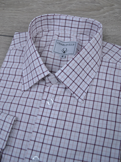 Camisa Xadrez Bordo Elastano - comprar online