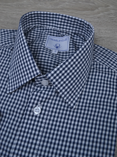 Camisa Xadrez Azul Marinho Elastano - comprar online
