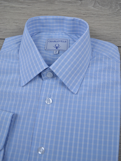 Camisa Sem Bolso Xadrez Azul Claro - comprar online