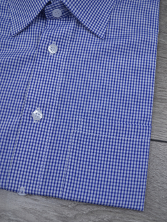 Camisa Manga Curta Xadrez Azul Royal - comprar online