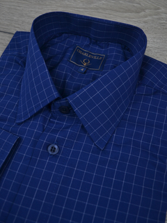 Camisa Xadrez Marinho 100% Algodão - Charleville Camisaria