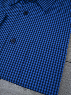 Camisa Micro Xadrez Azul - loja online