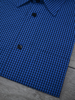 Camisa Manga Curta Xadrez Azul - comprar online