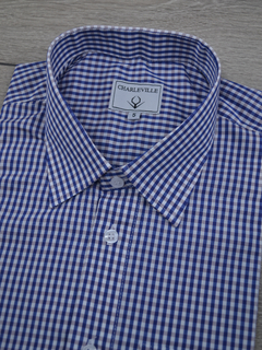 Camisa Manga Curta Xadrez Azul - comprar online