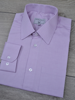 Camisa Pinpoint Lilás - Charleville Camisaria