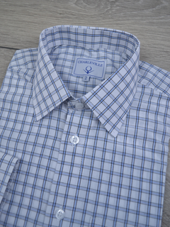 Camisa Xadrez Branca e Azul - comprar online