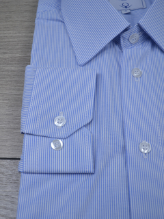 Camisa 100%Algodão Listrada Azul - comprar online