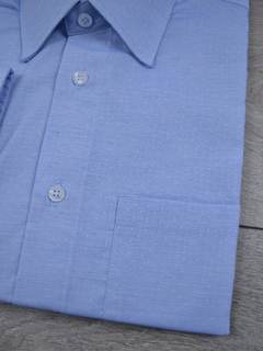 Camisa 100% Algodão Maquinetada Azul - Charleville Camisaria
