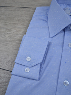 Camisa 100% Algodão Maquinetada Azul - comprar online
