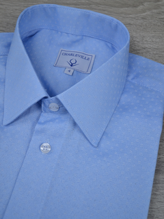 Camisa Maquinetada Azul Claro - comprar online