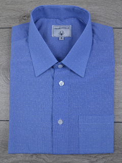 Camisa Manga Curta Maquinetada Azul na internet