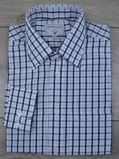 Camisa xadrez Branca e azul - comprar online
