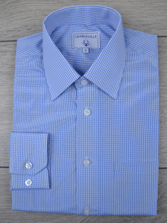 Camisa Xadrez Azul Claro