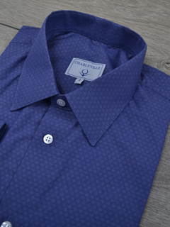 Camisa Azul Maquinetado 100%Algodão - comprar online