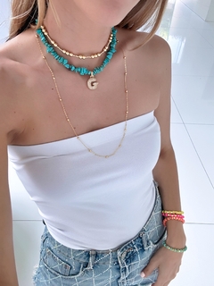 COLLAR HAILEY INICIAL TOURQUISE