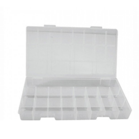 Caja Organizadora Pequeña Clear / Negro 4 Servicios de Plástico con Tapa  Novo