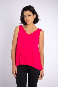 Musculosa Amplia Crepe Fucsia