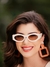 Óculos de Sol Gatinho Vintage Médio Mia - Marrom/Creme - Acetato - REF.: HP221898 - c.12.02 - C5