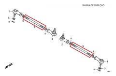 Vareta Direção Terminal Quadriciclo Honda FourTrax 420 - 2008 Até 2013 (REF: 53521HP5600) - comprar online