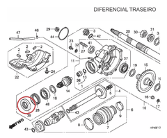 Retentor Pinhão Traseiro Quadriciclo Honda FourTrax 420 - 2014 Acima (REF: 91251HR0F01) - Equipaquadri