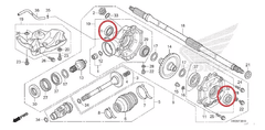 Retentor Diferencial Traseiro Quadriciclo Honda FourTrax 420 - 2014 Acima (REF: 91252HA0003) - Equipaquadri