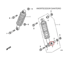 Bucha Amortecedor Dianteiro Quadriciclo Honda FourTrax 420 - 2008 Até 2013 (REF: 52452GW6003) - comprar online