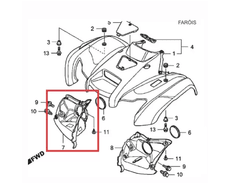 Capa Interna Direita Farol Quadriciclo Honda FourTrax 420 - 2008 Até 2013 (REF: 66301HP5600) - comprar online