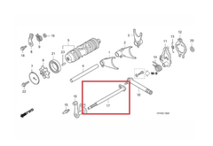 Eixo Seletor Marchas Quadriciclo Honda FourTrax 420 - 2008 Até 2013 (REF: 24680HP5000) - comprar online