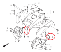 Tampa Traseira Farol Unidade Quadriciclo Honda FourTrax 420 - Todos Os Anos (REF: 64365040000ZH) - comprar online