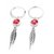 Argollas Piedra Roja y Pluma - comprar online