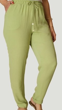 CALÇA JOGGER CÓS COM ELÁSTICO - ABACATE - Helena Gregorio  - Loja online de roupas femininas